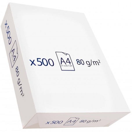 Paquete 500 Folios A4 80 gramos Blanco Satinado.