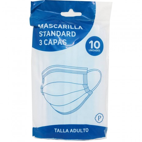 Mascarilla 3 capas TNT Higiénica.10 mascarillas Quirúrgicas.