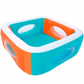 Piscina infantil cuadrada hinchable de 168 X 168 x 56 cm con ventanas Bestway