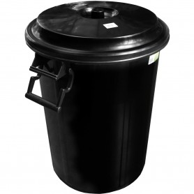Cubo Basura Negro con tapa 100 Litros o 50 litros. Cubo basura jardinero, comunidades, barbacoas y fiestas. Cubo económico.