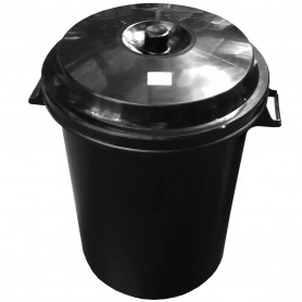 Cubo o Contenedor Basura Negro con Tapa
