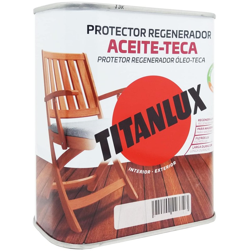 Protector Regenerador Aceite Teca Incoloro Titanlux, 750 ml.