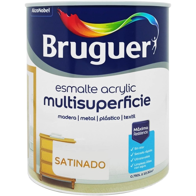 Bruguer Acrylic Satinado, de Colores, esmalte al agua.