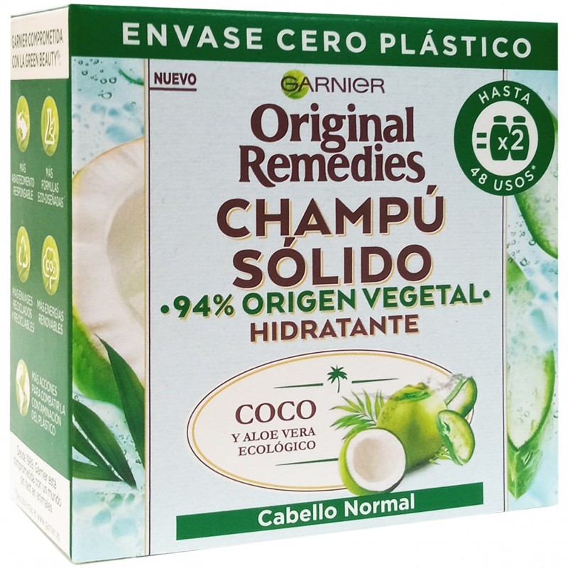 Champú Sólido Coco y Aloe Verá, para el Cabello, Garnier.
