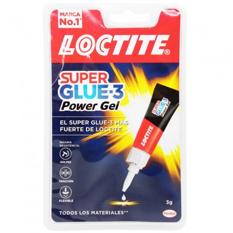Loctite GEL Super Glue 3 Power Flex, pegamento rápido viscoso de Cianocrilato.
