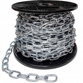Cadena soldada industrial acero galvanizado, cadena antirrobo, cadena de fijación.