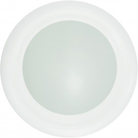 Espejo Pared Redondo con marco de plástico Blanco, espejo barato para carriolas romerías o baños en casetas de feria.