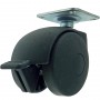 Rueda Giratoria Plástico Negro Ø 50 mm con Platina AFO 444 FA — Ruedas: Ø 50 MM