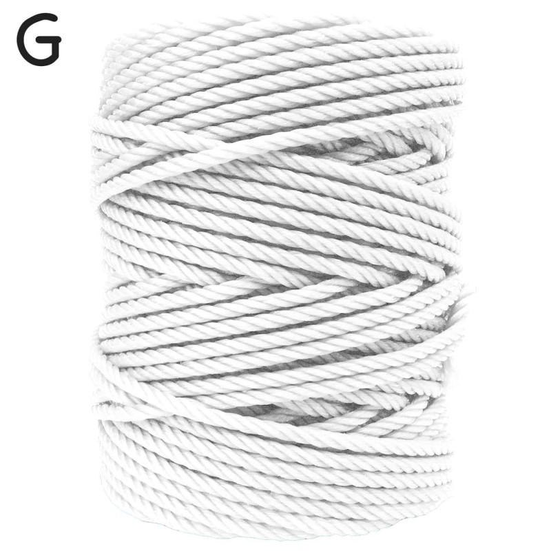 Cuerda Plástico Polietileno Verde o blanco, rollo 100 metros, grosor 5 mm. Cuerda para tendedero, persianas y otros usos.