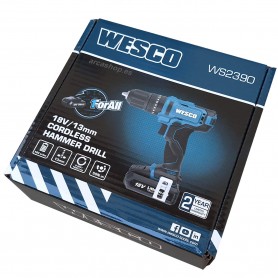 Taladro Inalámbrico con percutor Wesco WS2390 Batería 18V