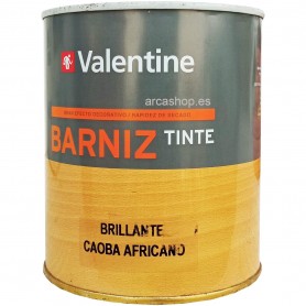 Barniz Tinte Valentine para Madera, caoba africano, 750 ml.
