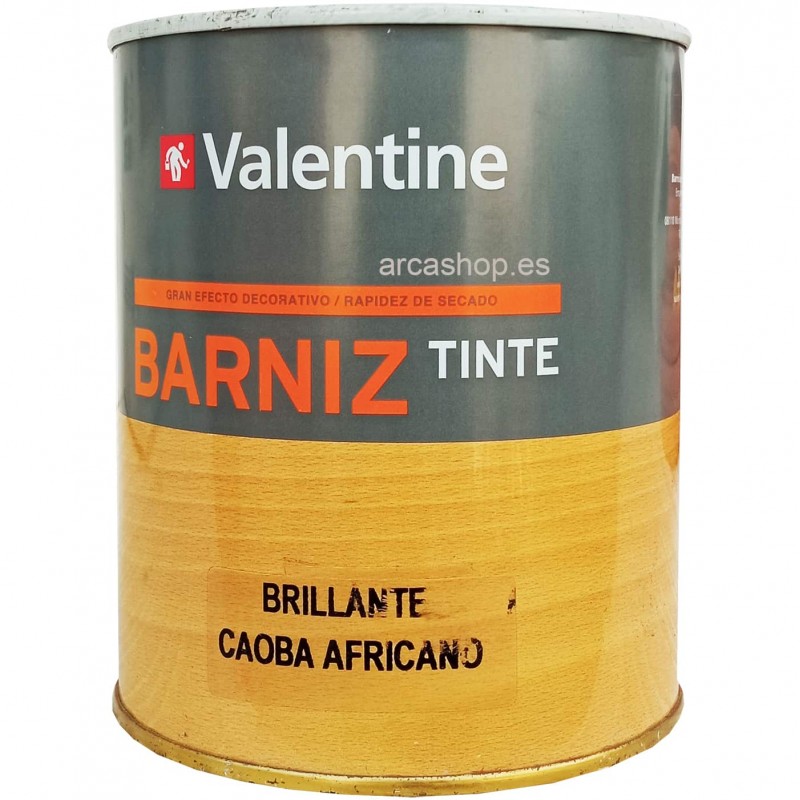 Barniz Tinte Valentine para Madera, caoba africano, 750 ml.