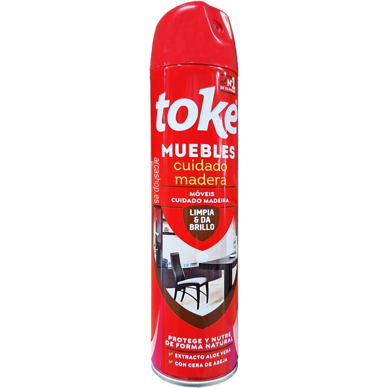 TOKE Spray para Limpiar y Abrillantar Muebles Madera, spray con ceras naturales.