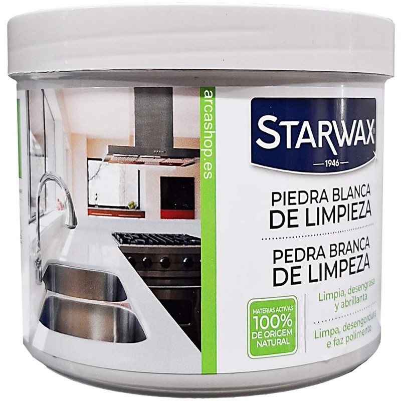 Starwax piedra limpieza 375 ml Blanca 100% natural,incluye esponja,muy  efectiva
