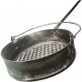 Sartén Alta para asar castañas en brasas de leña o carbón, Sartén para Castañas Ø 30 cm, mango largo y asa para colgar.