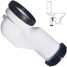 Manguito Acodado conexión WC Inodoro o Manguetón WC Inodoro. Modelo PP Dual Compacto Tecnoagua T-117 Ref. 50674.
