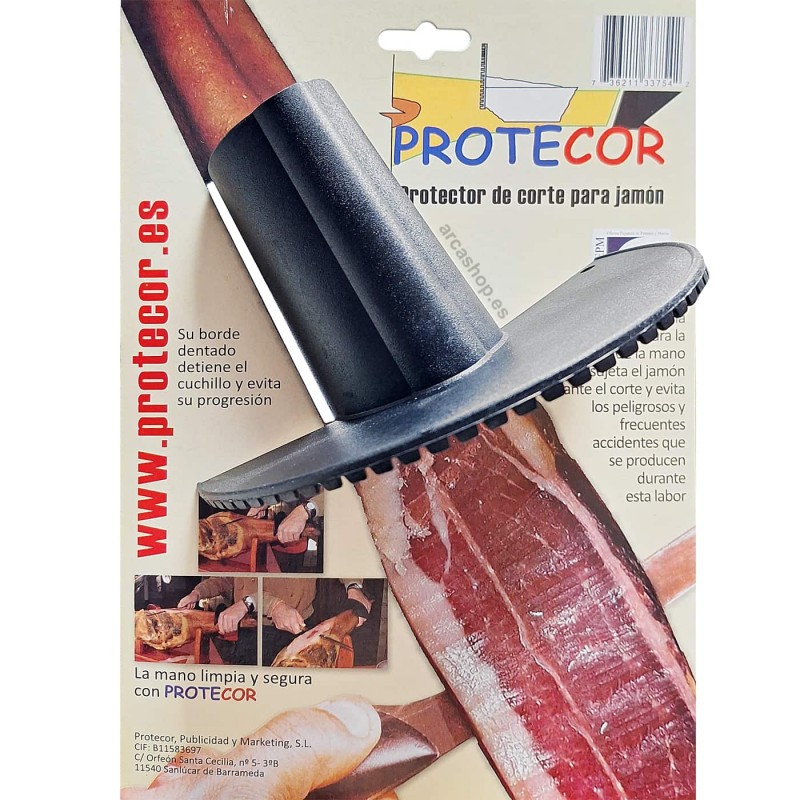Protector para corte de Jamón, evita que nos cortemos la mano al cortar jamón serrano o jamón de bellota ibérico.