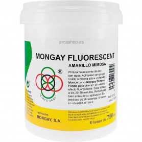 Pintura fotoluminiscente diluible (flourescente) al agua Mongay, para publicidad, cabalgatas reyes magos y bellas artes.