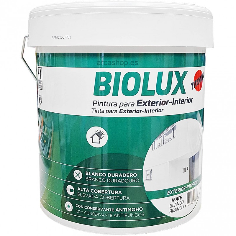 Biolux Pintura Plástica para Interior y Exterior Titanlux, latón pintura 15 litros.