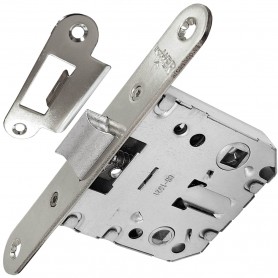 Picaporte Plateado Cromo Niquel 47mm con canto redondo intHER 2000/47 C/R para puertas de baño con condena.