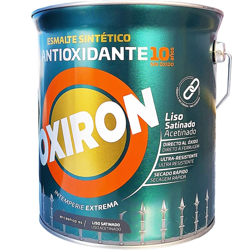 Oxiron Liso Satinado 4 Litros, esmalte anticorrosivo para metales directo al oxido.