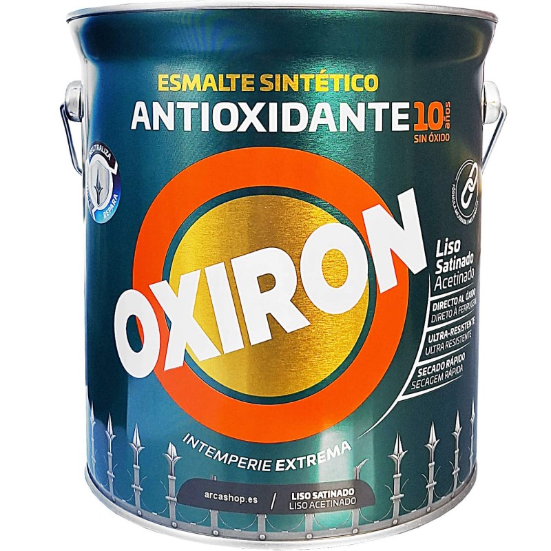 Oxiron Liso Satinado Efecto Forja 4 Litros, esmalte anticorrosivo para metales directo al oxido.
