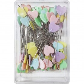 Cajita de Alfileres Corazón Plano, alfiler para Costura Marcado y planchado.