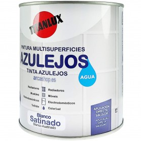 Esmalte Titanlux al Agua para Azulejos, color blanco satinado.