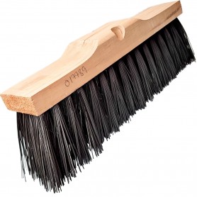 Escobón Barrendero, tamaño 40 cm, incluye agujero para usar con palo, es cepillo de barrendero de usa para barrer calles.