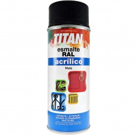 Spray Aerosol Esmalte Acrílico RAL Negro MATE Intenso (RAL 9004), envase 400 ml