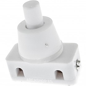Interruptor para portalámparas E10 para proyectos escolares. fabricado en plástico blanco.