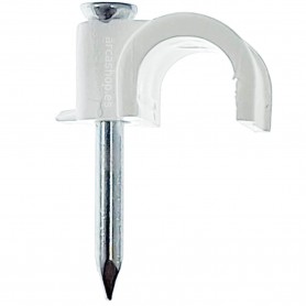 Grapa de Plástico Redonda con puntilla de acero para cables de electricidad