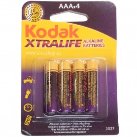 Pilas Alcalinas AAA x 4 , Pilas Alcalinas Kodak Xtralife.