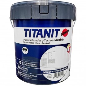 Titanit Pintura Blanca Acrílica Mate Interior - Exterior de Titanlux, envase 4 litros