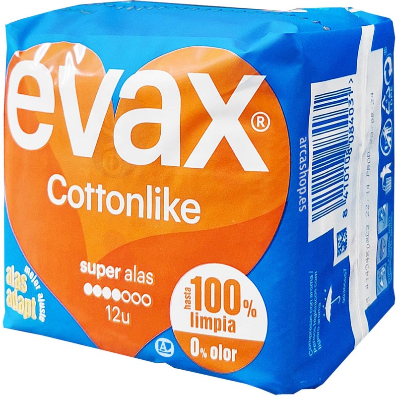 Compresas EVAX Cottonlike, super con Alas.