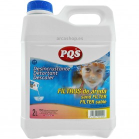 Desincrustante para limpiar Filtros de Arena y Cristal, 2 litros, marca PQS.