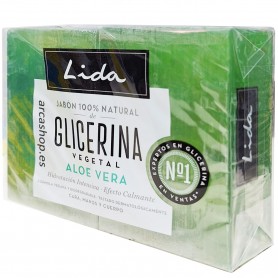 Pastilla jabón 100% Natural de Glicerina Aloe Vera - Lida (paquete dos pastillas)