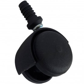 Rueda Negra Giratoria Ø 40 mm con Vástago Presión