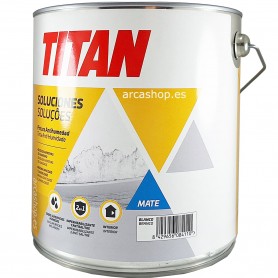 Pintura Antihumedad Titan Soluciones, blanco, mate, 4 litros, pintura impermeabilizante y antisalitre.