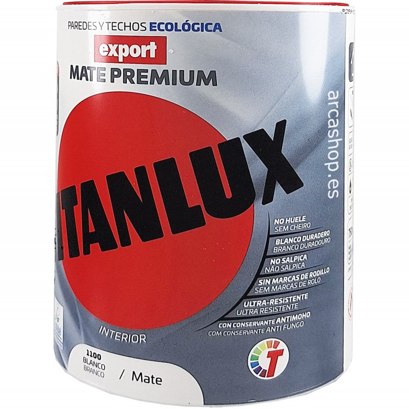 Titan Export, Pintura Plástica Blanca, blanco mate premiun.