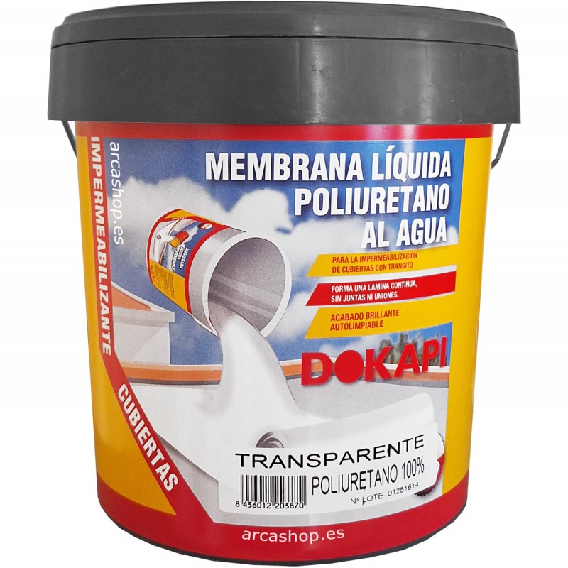 Membrana Líquida Poliuretano al Agua, 4 litros, dokapi