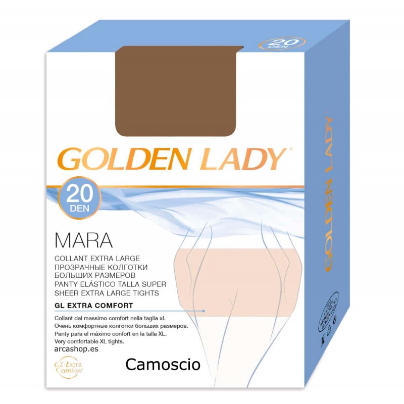  MARA 20 DEN Panty Braga extragrande de Espuma GOLDEN LADY — Color Golden Lady: Camoscio – Golden Lady Tallas: Panty 6-XXL . Foto Lencería y ropa interior © Arcashop.es. 