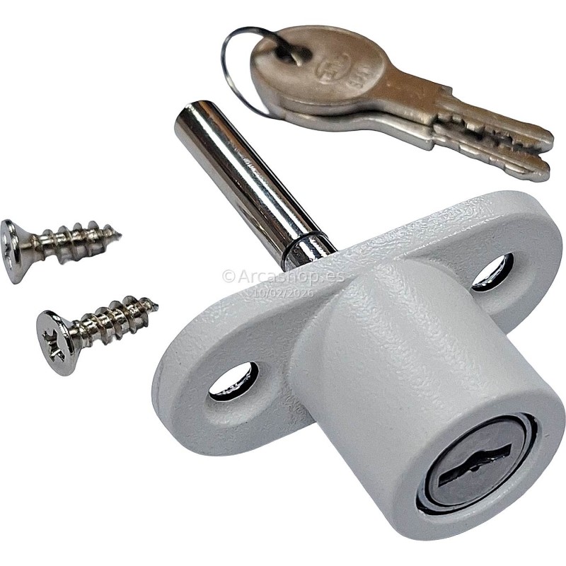 CERRADURA CAJON ARCHIVADORES PULSADOR BLANCO MOD. 45