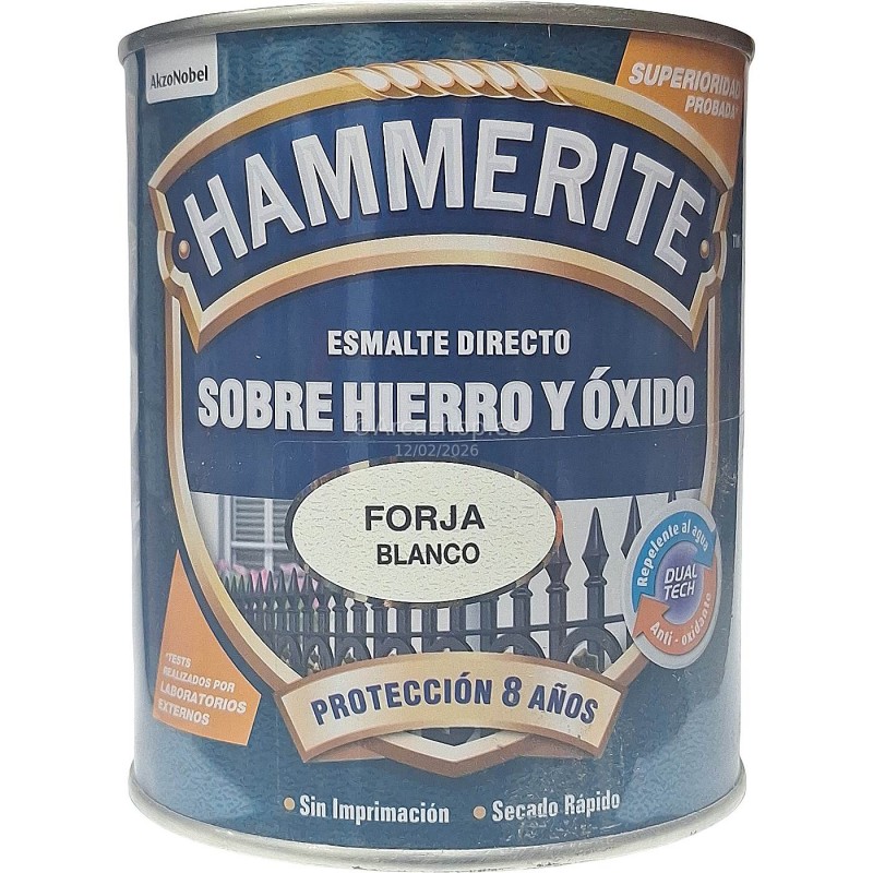 HAMMERITE FORJA 750 ML. BLANCO, esmalte sintético anticorrosivo para exterior y metal.