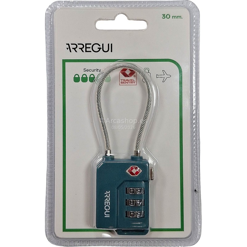 CANDADO SEG. TSA VIAJE CABLE 30 MM. REF. A-1313120