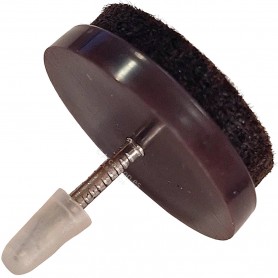 TOPE PATIN SILENCIOSO C/FIELTRO MARRÓN para sillas y mesas, diámetro 15 mm, 20 mm y 24 mm.