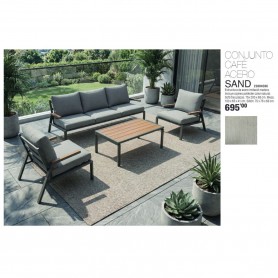 Conjunto de jardín SAND (acero imitación madera)