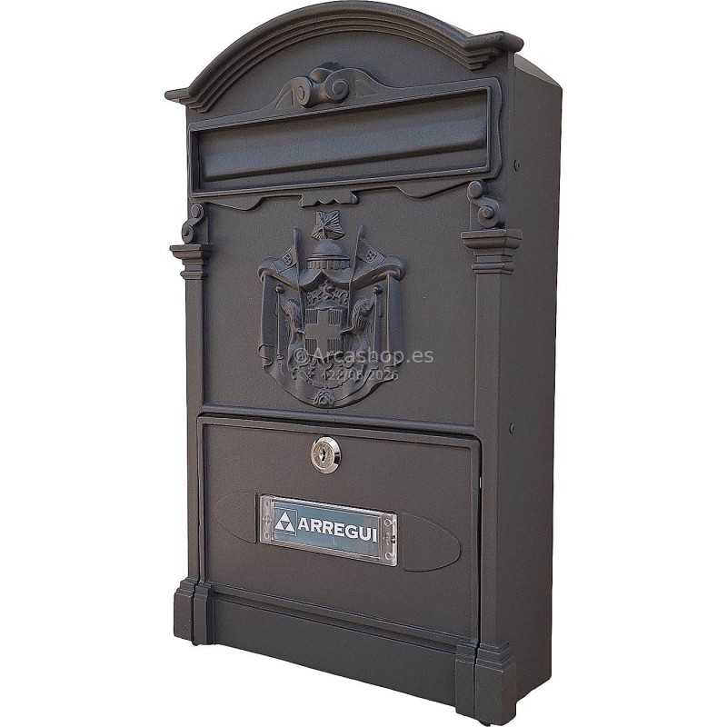  BUZON EXTERIOR MOD. RESIDENCIA ARREGUI 420 x 90 x 260 MM — Color buzon: NEGRO ARREGUI . Foto Buzones y Cajas Fuertes © Arcashop.es. 