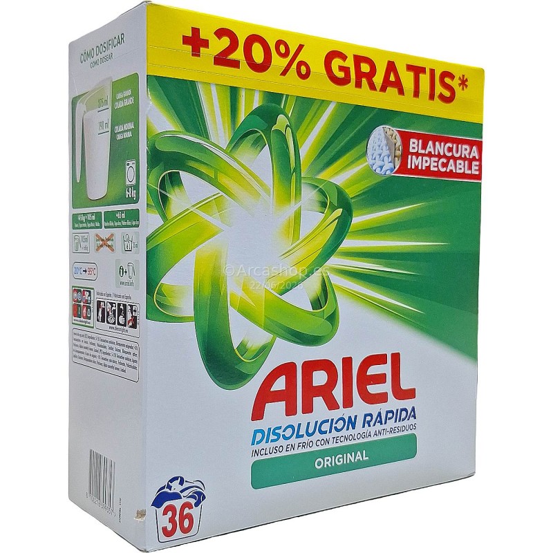ARIEL EN POLVO ACTILIFT 32 DOSIS MALETA