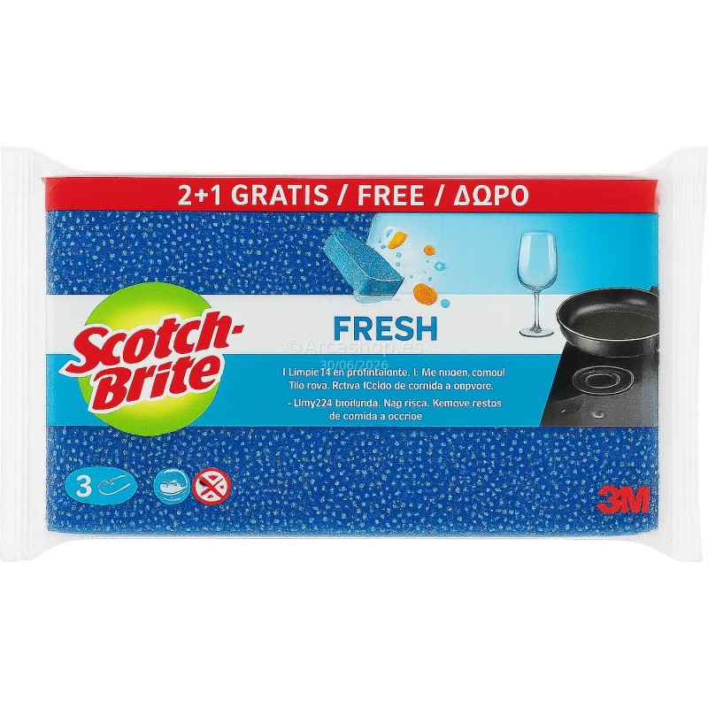 SCOTCH BRITE ESPONJA NO RAYA FRESH 2+1